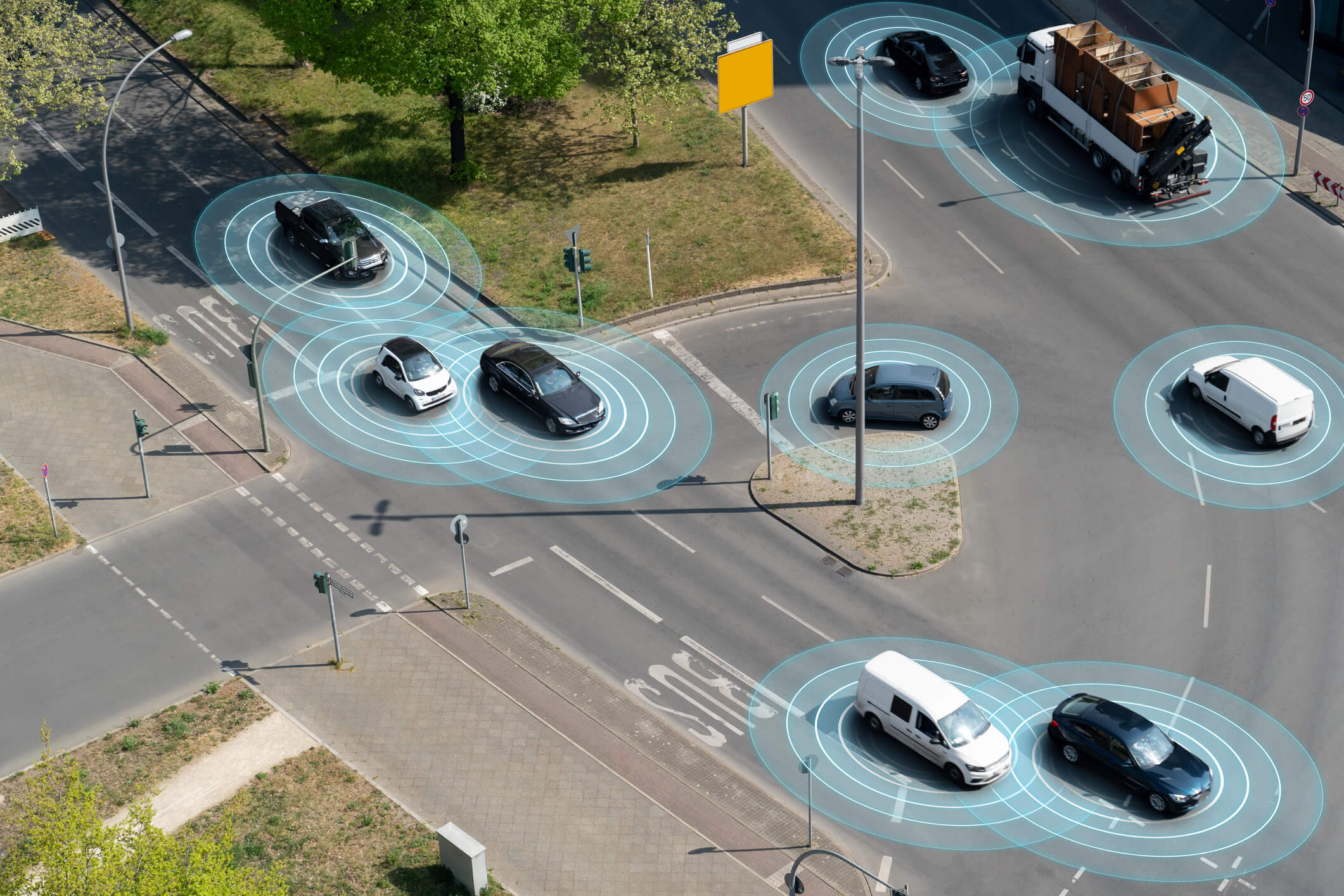 Automated cars at intersection