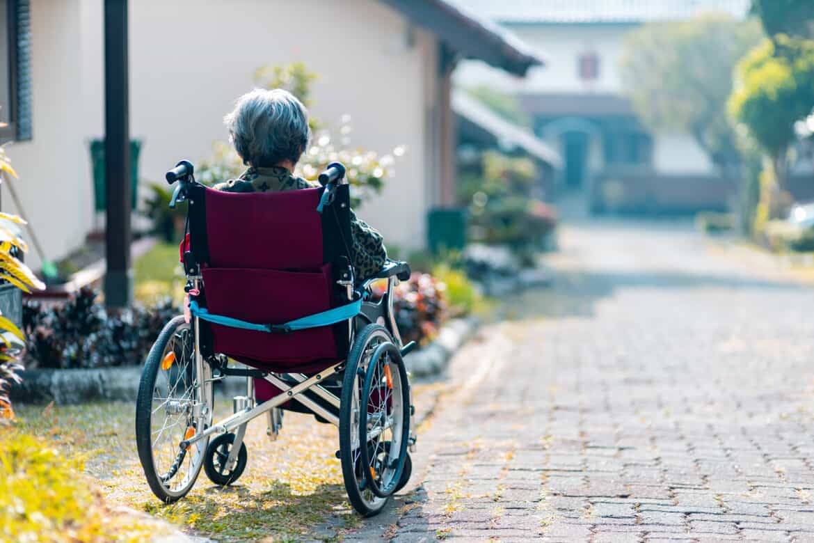 Woman in wheelchair